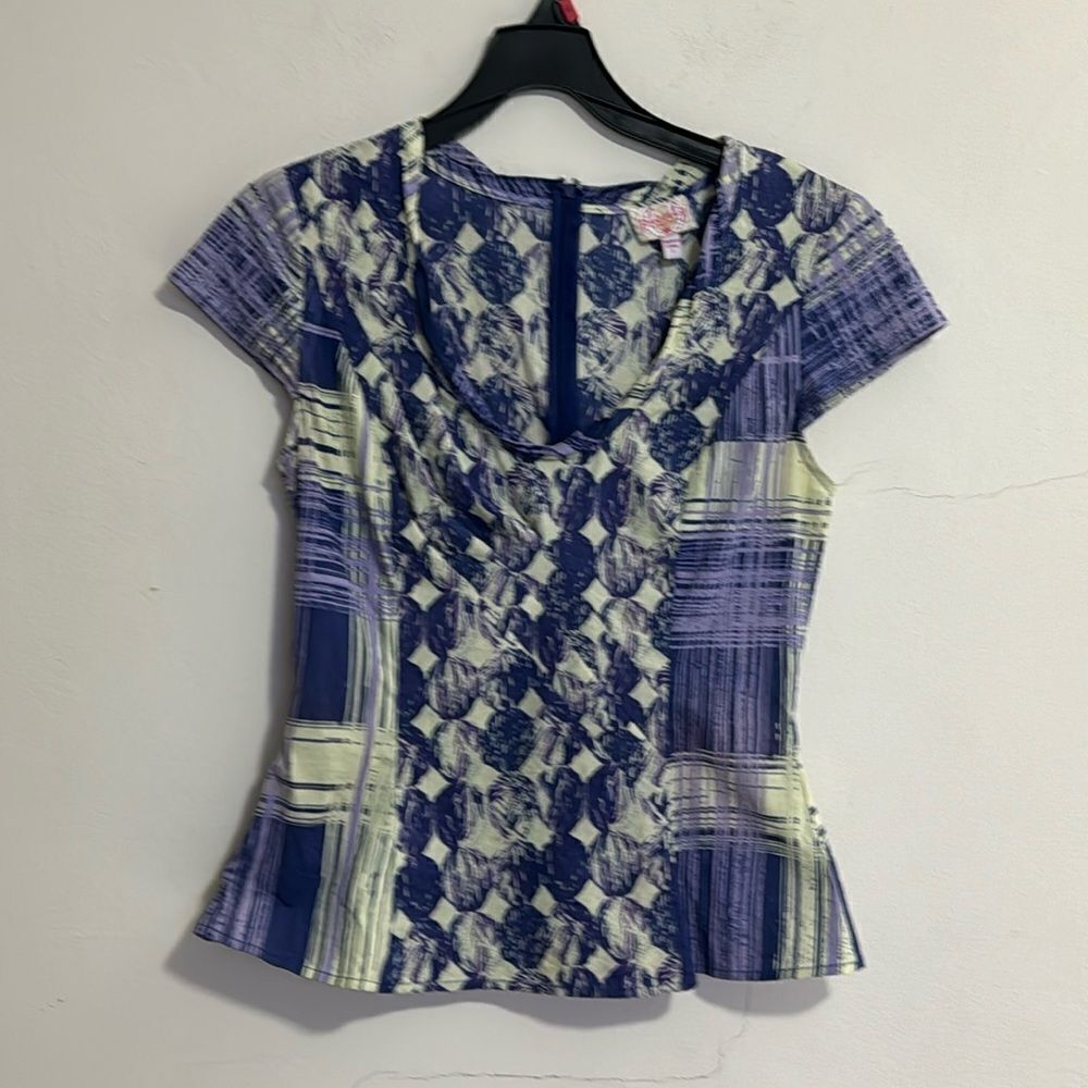 Plenty By Tracy ReeseWomen Size 2 Purple Cap Sleeve Lightweight Stretch Blouse